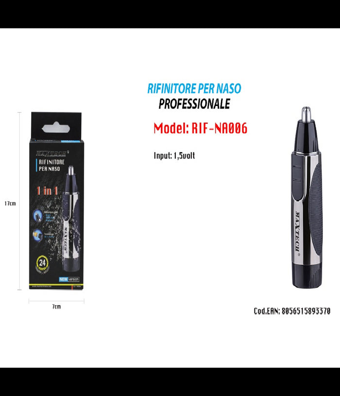 Rasoio Rifinitore Per Peli Naso Orecchie Barba Rif-na006 Uomo Maxtech         