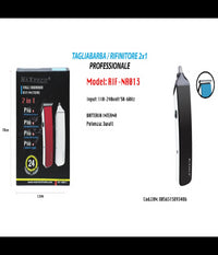 Rasoio Rifinitore Tagliabarba 2x1 Professionale Di Precisione Per Peli Naso Barba Rif-na013         