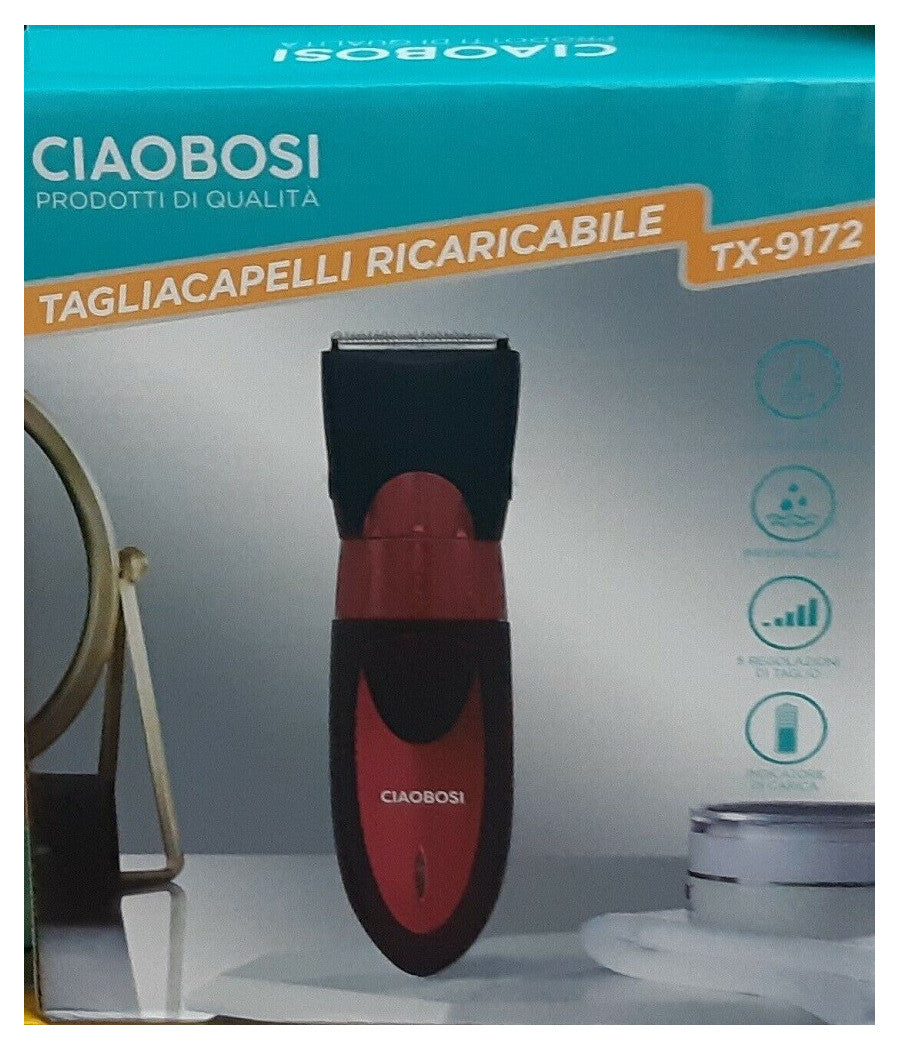 Rasoio Taglia Capelli Elettrico Regola Barba Basette Ricaricabile 3 Watt Tx-9172         