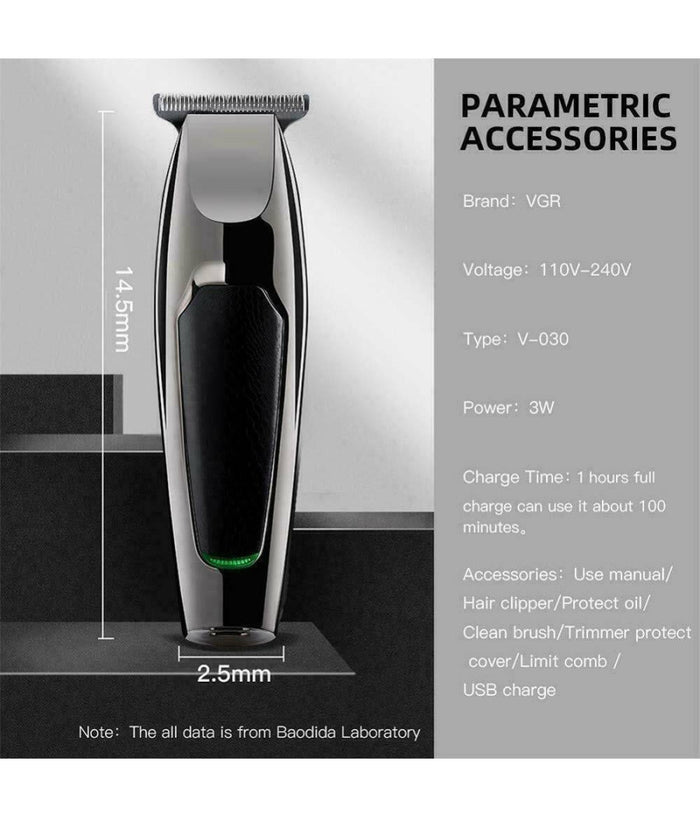 Rasoio Taglia Capelli Elettrico Regola Barba Ricaricabile Usb 5 Pettini V-030         