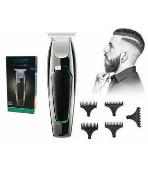 Rasoio Taglia Capelli Elettrico Regola Barba Ricaricabile Usb 5 Pettini V-030         