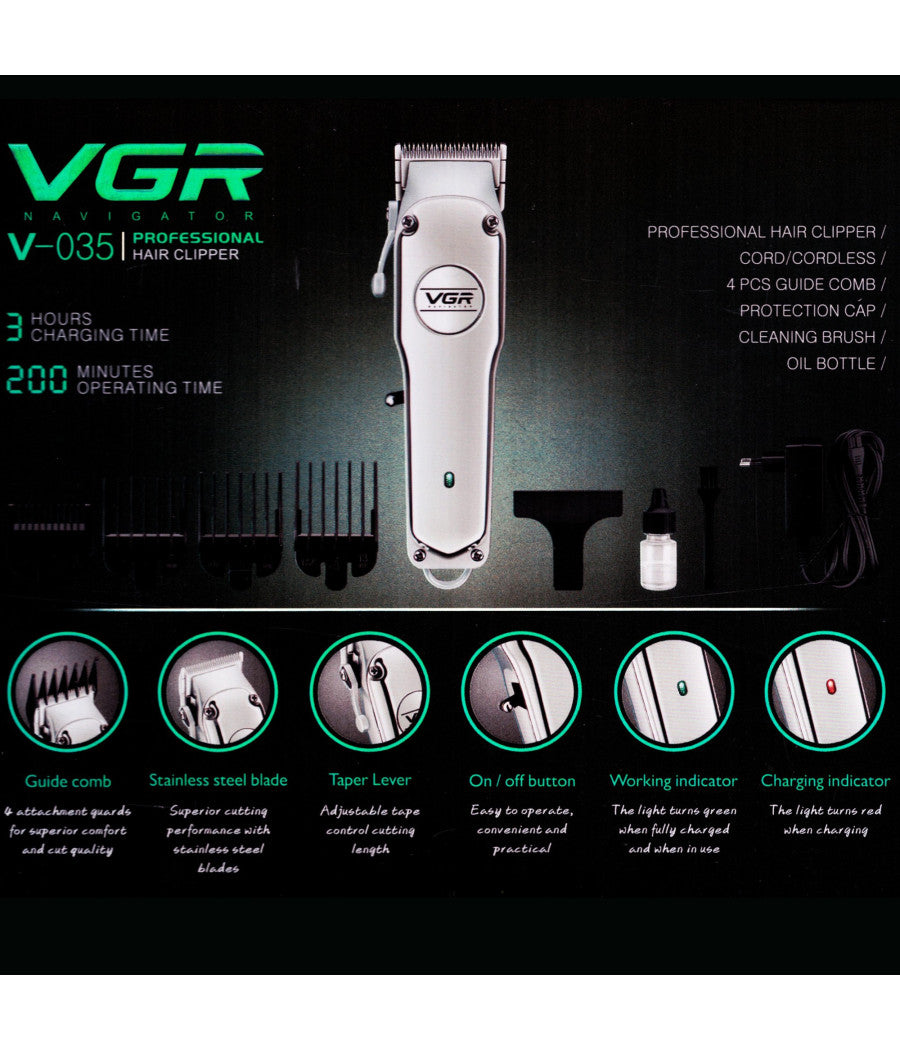 Rasoio Taglia Capelli Elettrico Regola Barba Ricaricabile Valigetta Set Regalo         