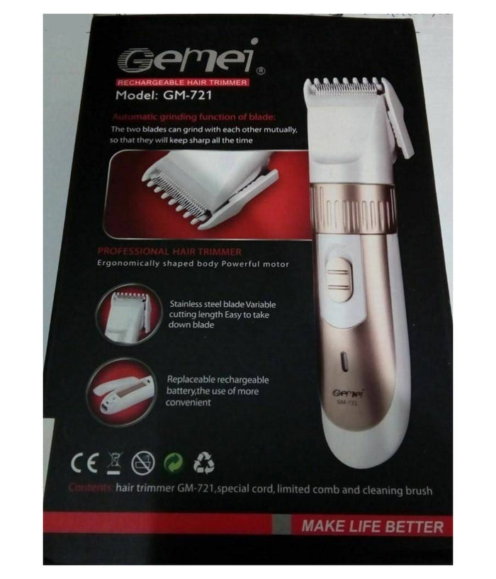 Rasoio Tagliacapelli Barba A Batteria Ricaricabile Con Lama In Ceramica Gm-721         