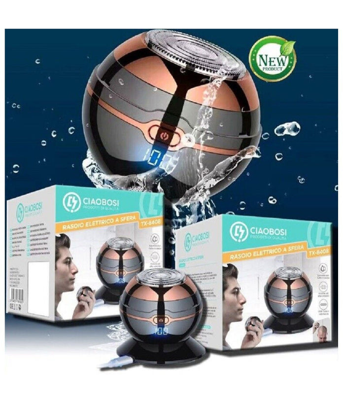 Rasoio Tagliacapelli Elettrico Ricaricabile A Sfera Sferico Uomo Barba Tx-8408         