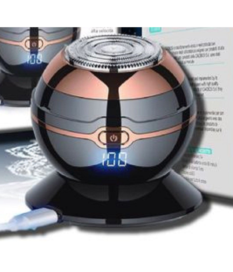 Rasoio Tagliacapelli Elettrico Ricaricabile A Sfera Sferico Uomo Barba Tx-8408         