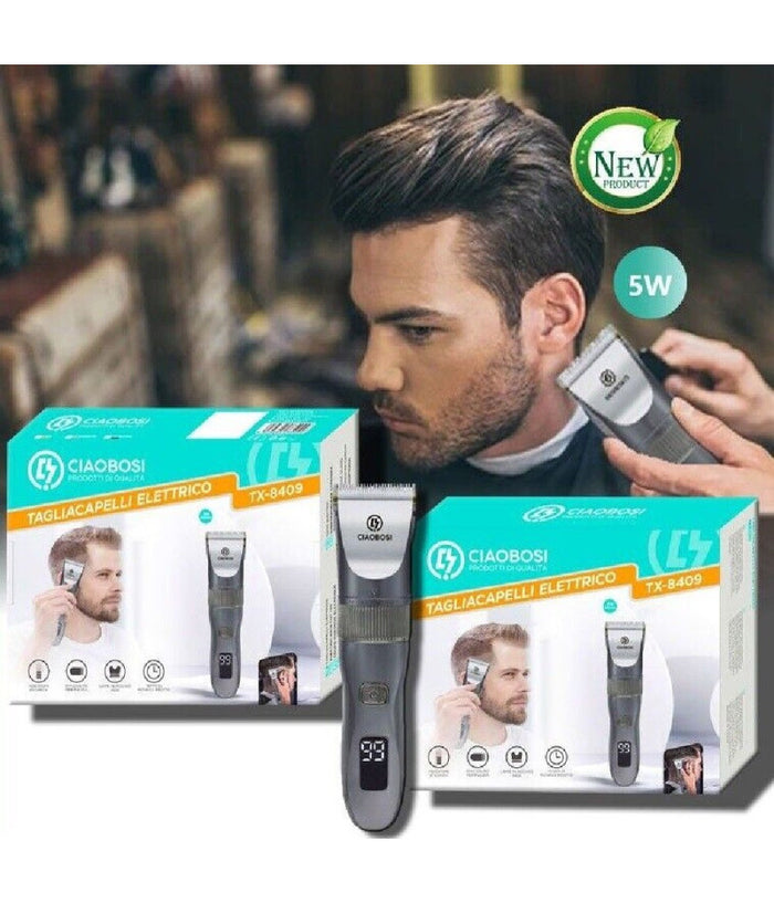 Rasoio Tagliacapelli Elettrico Ricaricabile Usb Per Uomo 5 Watt 1500mah Tx-8409         