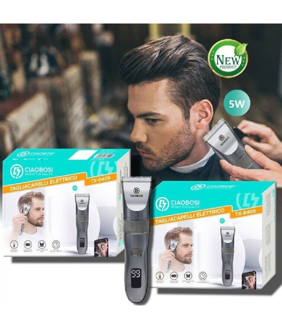 Rasoio Tagliacapelli Elettrico Ricaricabile Usb Per Uomo 5 Watt 1500mah Tx-8409         