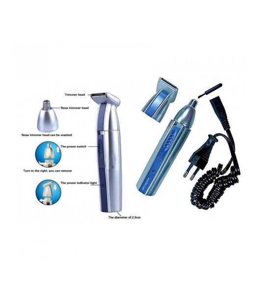 Rasoio Uomo 2in1 Depilatore Peli Naso Orecchie Taglia Capelli Barba Ricaricabile         