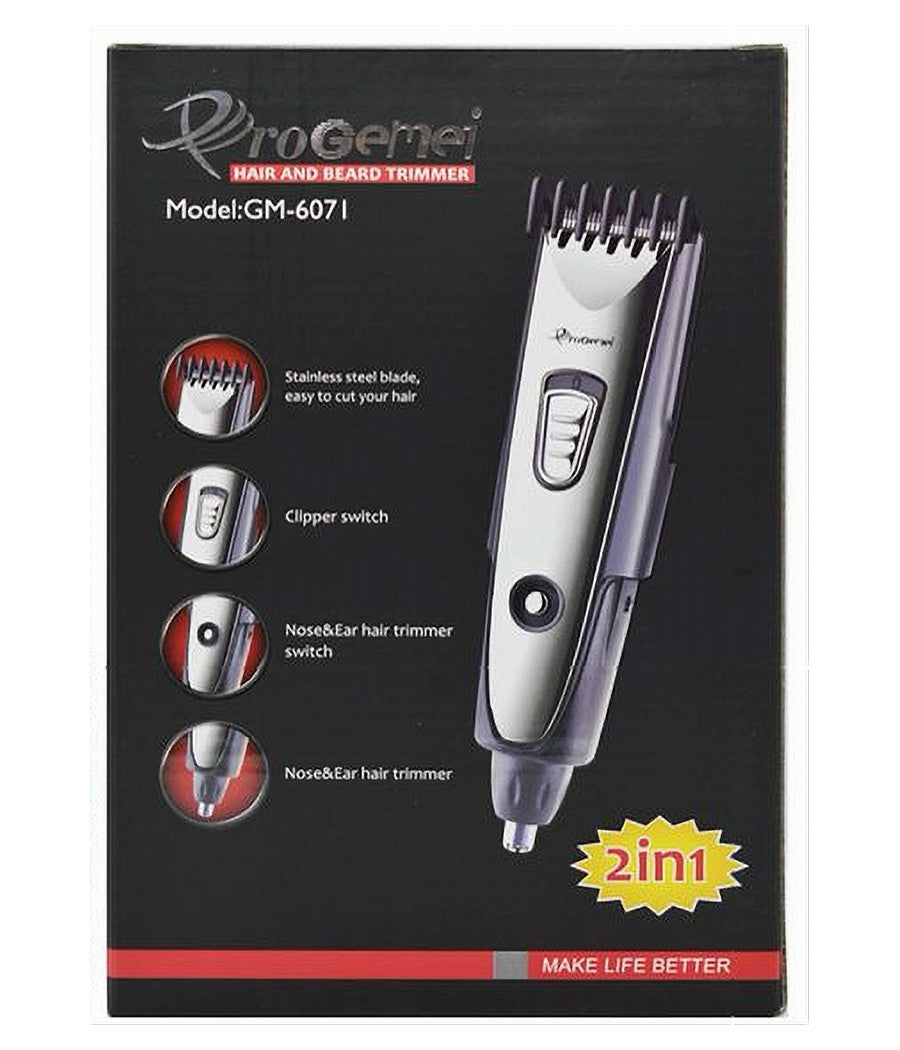 Rasoio Uomo + Depilatore Trimmer 2in1 6071 Peli Naso Barba Capelli Tagliacapelli         