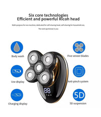 Rasoio V-316 5in1 Elettrico Regolabarba A Batteria Con Display Lcd Led Senza Fili         