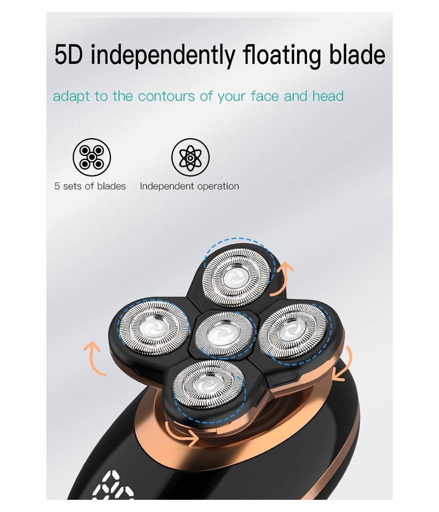 Rasoio V-316 5in1 Elettrico Regolabarba A Batteria Con Display Lcd Led Senza Fili         