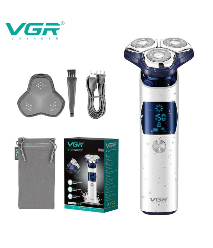 Rasoio Vgr V-328 Elettrico Uomo Barba Ricaricabile Viso Lama 3d Galleggiante Ipx7         