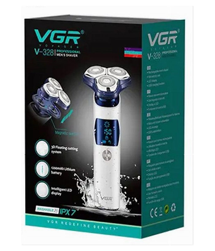 Rasoio Vgr V-328 Elettrico Uomo Barba Ricaricabile Viso Lama 3d Galleggiante Ipx7         