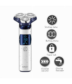 Rasoio Vgr V-328 Elettrico Uomo Barba Ricaricabile Viso Lama 3d Galleggiante Ipx7         