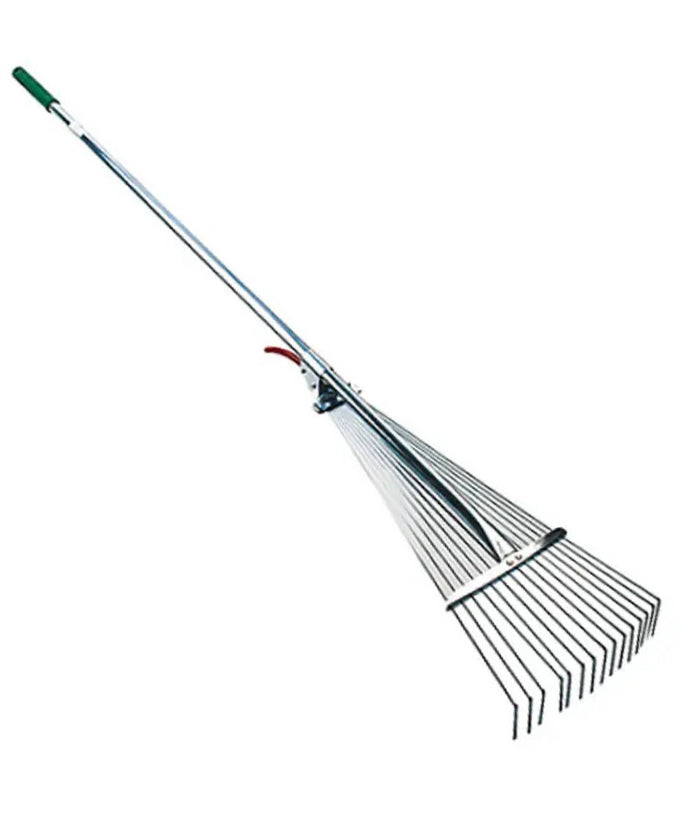 Rastrello Raccoglifoglie Allungabile In Metallo Raggi Regolabili Telescopico         