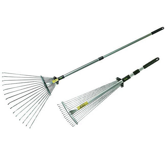 Trade Shop - Rastrello Raccoglifoglie Allungabile Telescopico In Metallo Raggi Regolabili -