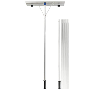 Rastrello da neve estensibile in alluminio 160-610cm, Rastrello antigraffio con lama di alta qualit¨¤ tubi a 5 sezioni-Utensili