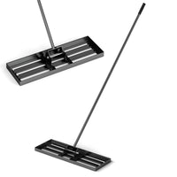 Rastrello livellatore per prato cortile, Livellatore giardino con impugnatura ergonomica e piastra 75 x 25 cm Nero-Attrezzi da giardino