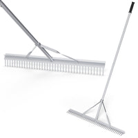 Rastrello per paesaggio in alluminio resistente con testa del rastrello larga 91cm 36 denti, Rastrello da giardino-Attrezzi da giardino