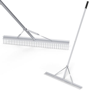 Rastrello per paesaggio in alluminio resistente con testa del rastrello larga 91cm 36 denti, Rastrello da giardino-Attrezzi da giardino