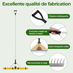 Rastrello galleggiante per rimozione alghe con testa rastrello Rastrello in alluminio pieghevole da 92 cm con manico allungabile Galleggiante in schiuma 20_0009171