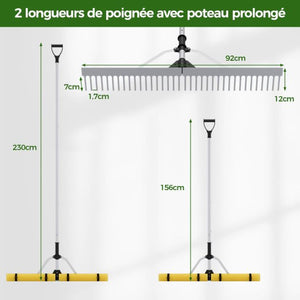 Rastrello galleggiante per rimozione alghe con testa rastrello Rastrello in alluminio pieghevole da 92 cm con manico allungabile Galleggiante in schiuma 20_0009171