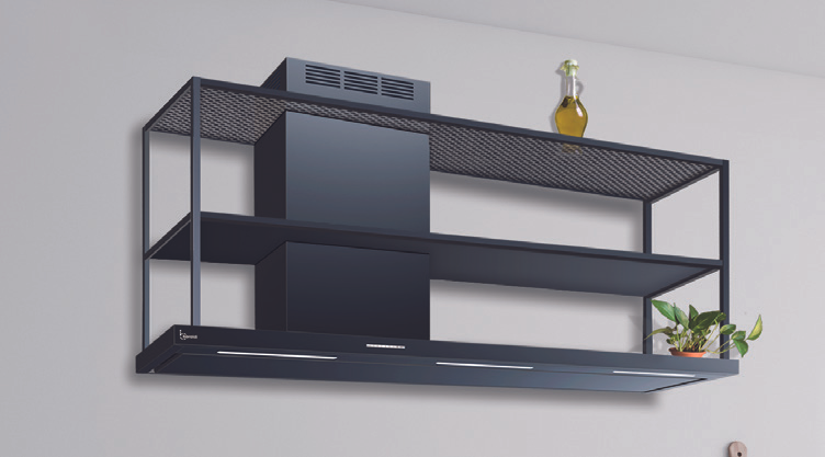 CAPPA ELEA PARETE cm150x50 camino Sinistro â€“ Nera â€“ 800 m3/h