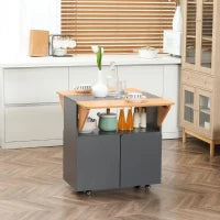 Tavolo Pieghevole Salvaspazio per 4 Persone max con 4 Ruote, Ripiano Nascosto e Armadietto con Ante, 70x83x75 cm