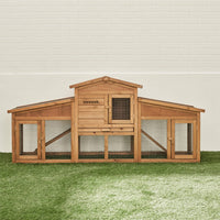 Conigliera in legno per 4 conigli, marrone naturale