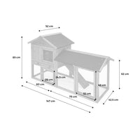 Conigliera in legno per conigli e roditori con recinto, 4 conigli,
