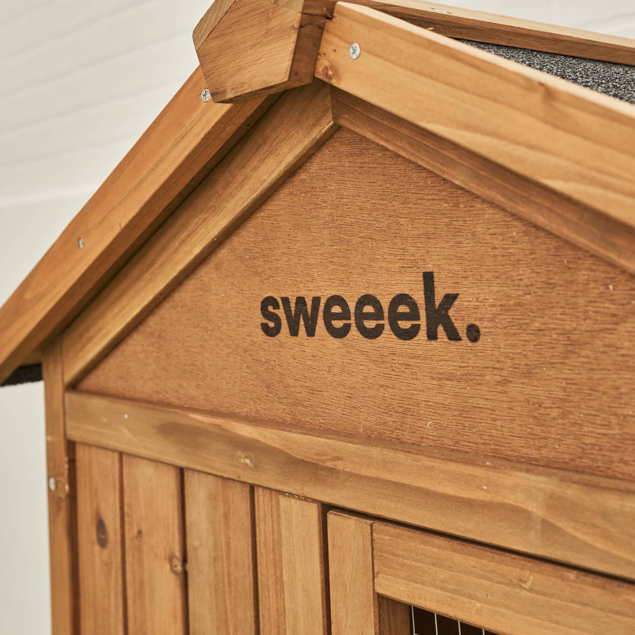 Conigliera in legno per conigli e roditori con recinto, 4 conigli,