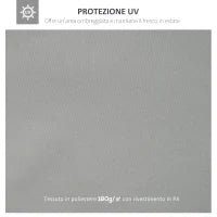 Copertura per Gazebo 4x3 m a 2 Livelli in Poliestere con Cinghie e 10 Fori di Drenaggio, Grigio