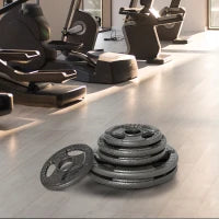 Set di 6 Dischi Pesi per Bilanciere e Manubri 2.5-35KG, Dischi palestra in Acciaio con Foro 50 cm, Ideali per Bilancieri Olimpionici, Argento