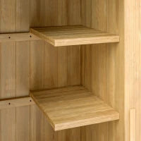 Casetta da Giardino in Legno di Abete con Anta, Armadio da Esterno Porta Attrezzi da Giardino con 3 Mensole e Tetto in Asfalto Impermeabile, 77.5x54.2x179.5cm