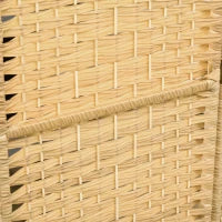 Paravento a 3 Ante Pieghevole per Interni Autoportante e Intrecciato, 135x180 cm, color Legno