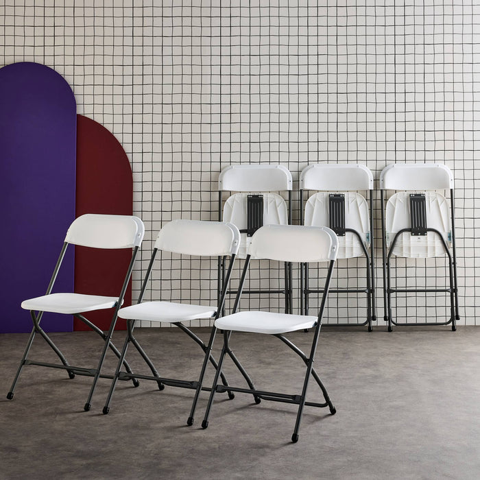 Set di 6 sedie da ricevimento pieghevoli, bianco