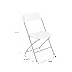 Set di 6 sedie da ricevimento pieghevoli, bianco