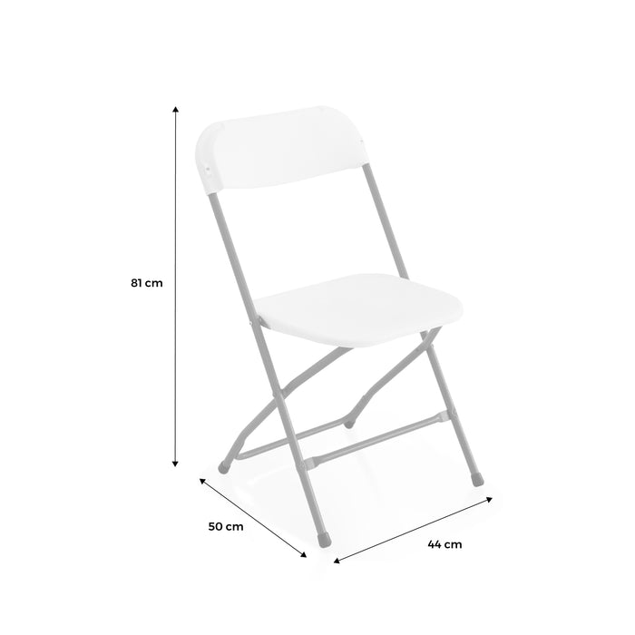 Set di 6 sedie da ricevimento pieghevoli, bianco