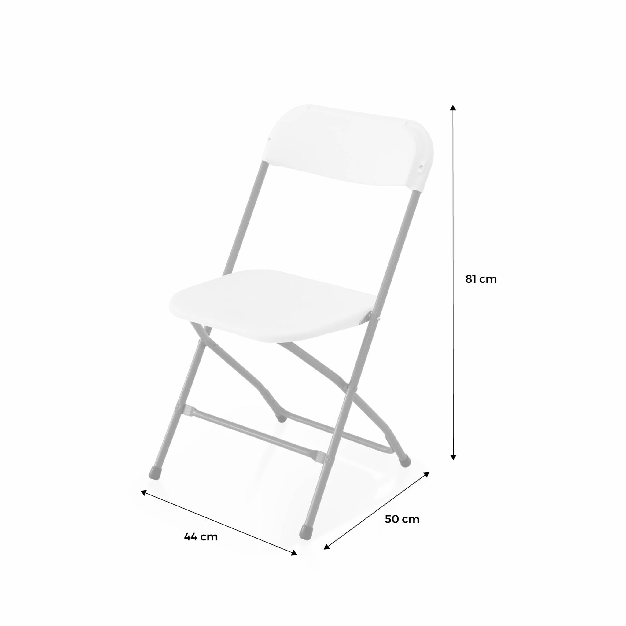 Set di 6 sedie da ricevimento pieghevoli, bianco