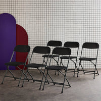 Set di 6 sedie da ricevimento pieghevoli, grigio scuro