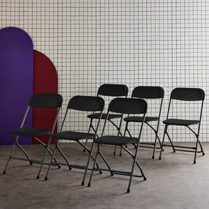 Set di 6 sedie da ricevimento pieghevoli, grigio scuro