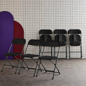 Set di 6 sedie da ricevimento pieghevoli, grigio scuro