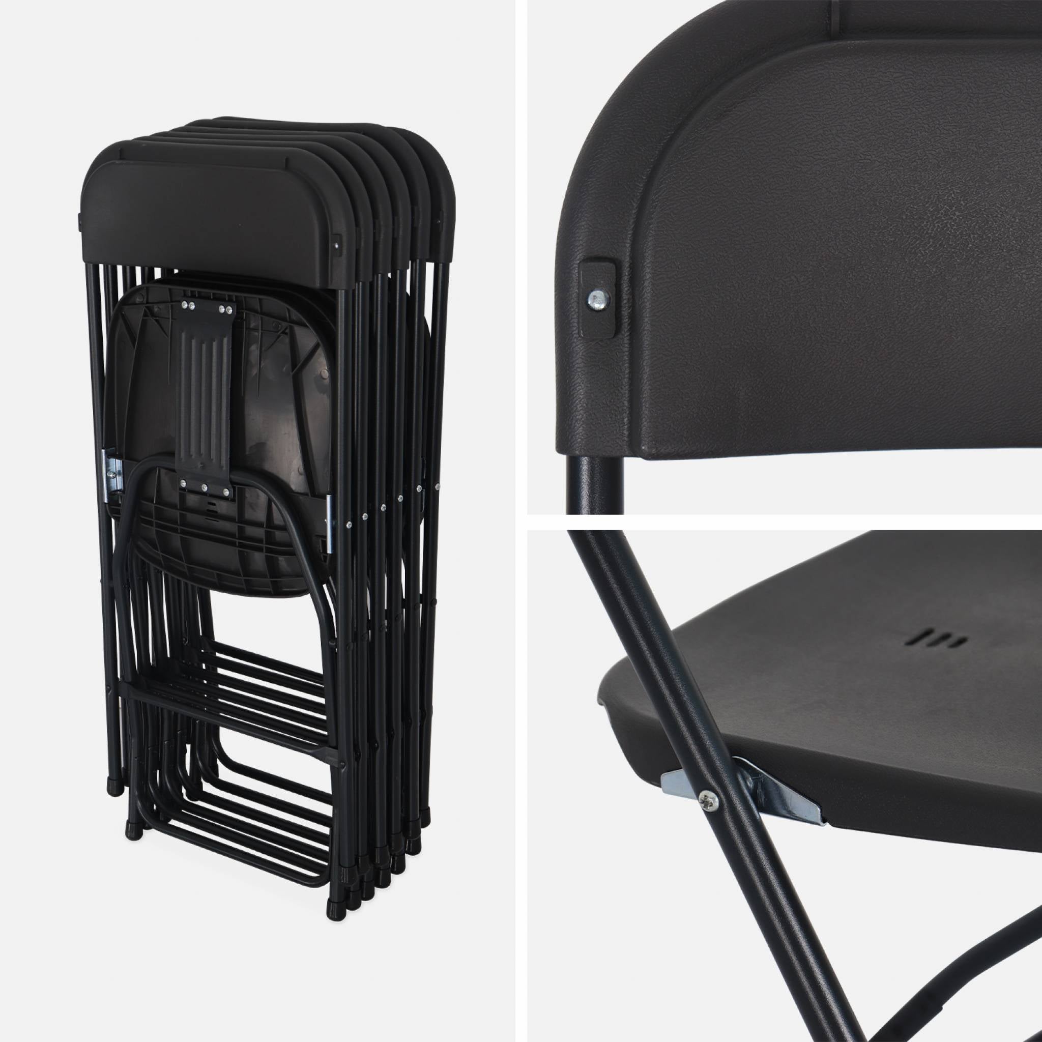 Set di 6 sedie da ricevimento pieghevoli, grigio scuro