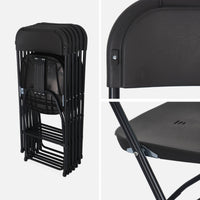 Set di 6 sedie da ricevimento pieghevoli, grigio scuro