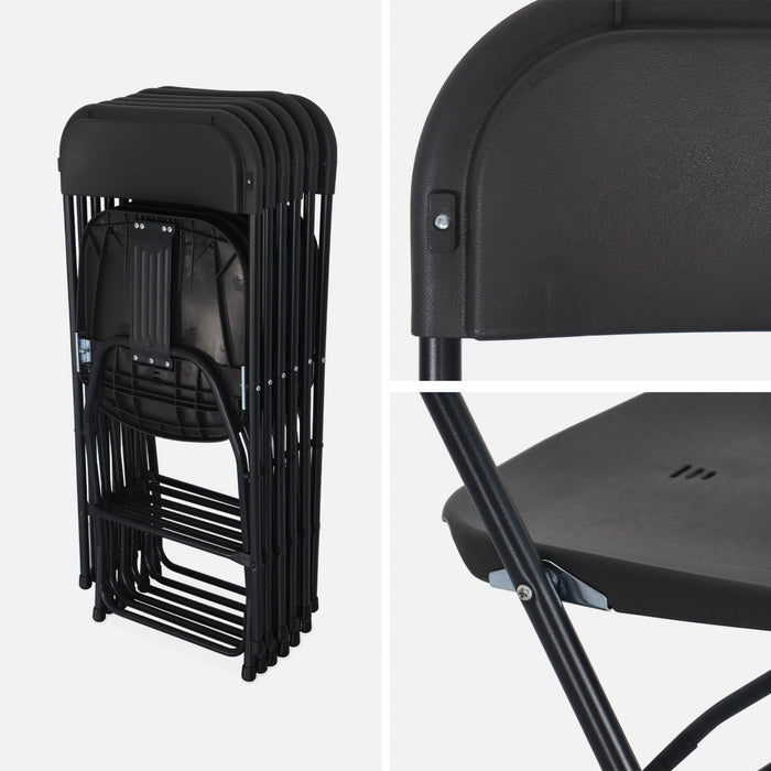 Set di 6 sedie da ricevimento pieghevoli, grigio scuro