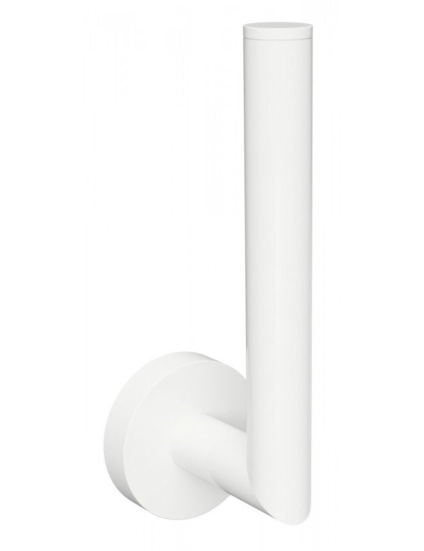 Ricarica carta igienica da parete BIANCA in ottone bianco 5,5x 16,5x 6,5cm