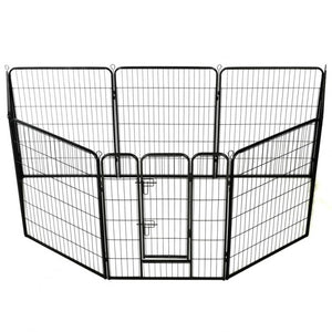 Recinto circolare box per cani Ezooza Bytom con 8 pannelli acciaio da 80 x 100 cm cadauno
