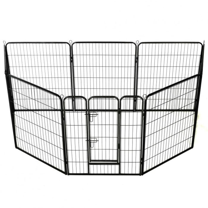 Recinto circolare box per cani Ezooza Bytom con 8 pannelli acciaio da 80 x 100 cm cadauno