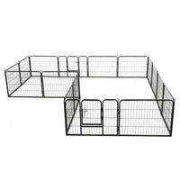 Recinto circolare box per cani Ezooza Opole con 16 pannelli in acciaio da 60 x 80 cm cadauno