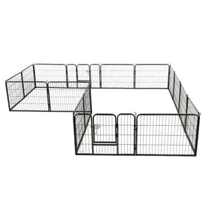 Recinto circolare box per cani Ezooza Opole con 16 pannelli in acciaio da 60 x 80 cm cadauno